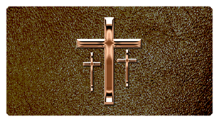 DSC700 517 BZ SH BR Bronze 3 Crosses Shimmer Brown Background